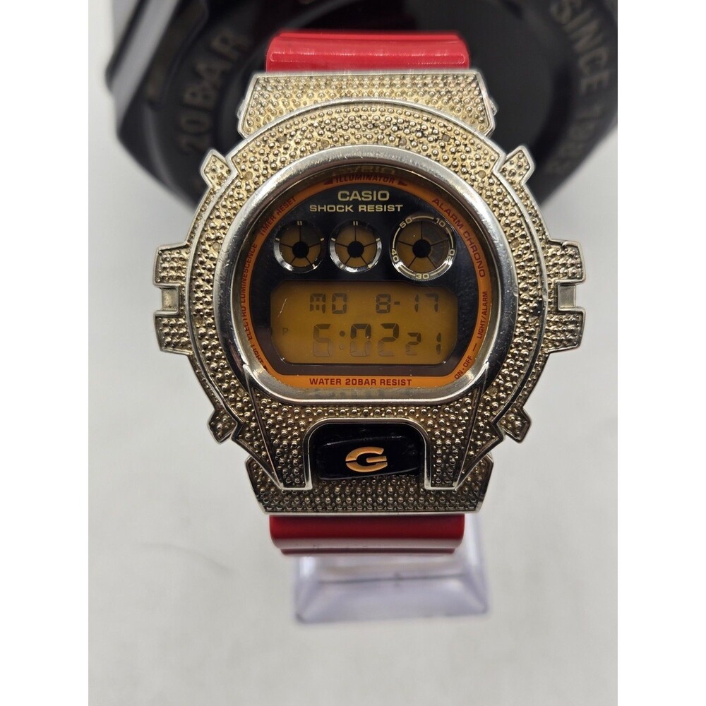 Customized Casio G-Shock DW6900 Gold Tone Metal Bezel. Tin. New Battery.